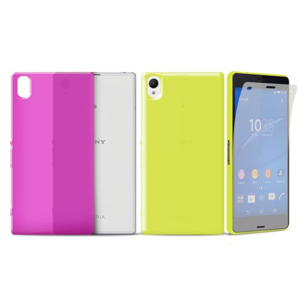 PURO Ultra Slim 0.3 Cover MFX – dėklo rinkinys + folija Xperia M4 AQUA ekranui (permatoma)