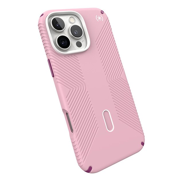 Speck Presidio2 Grip ClickLock & MagSafe – dėklas, skirtas iPhone 16 Pro Max (trečiadienio rožinė / Boysenberry violetinė / balta)