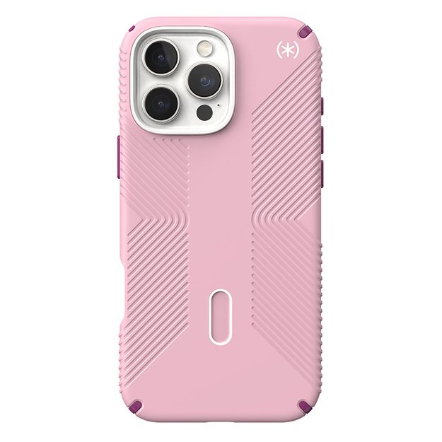 Speck Presidio2 Grip ClickLock & MagSafe – dėklas, skirtas iPhone 16 Pro Max (trečiadienio rožinė / Boysenberry violetinė / balta)