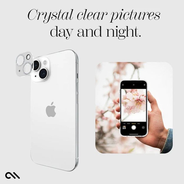 Case-Mate Sparkle Lens Protector – apsauginis stiklas, skirtas iPhone 15 / iPhone 15 Plus fotoaparatui (Twinkle)