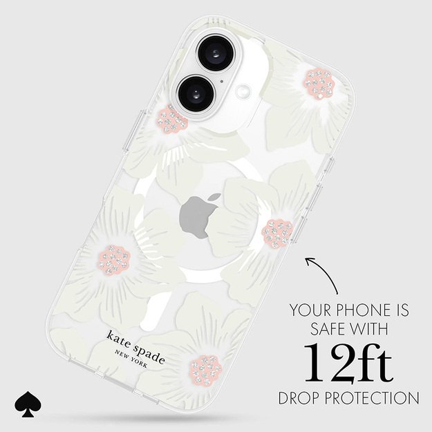 Kate Spade New York Protective MagSafe – dėklas, skirtas iPhone 16 (Hollyhock Floral) 19