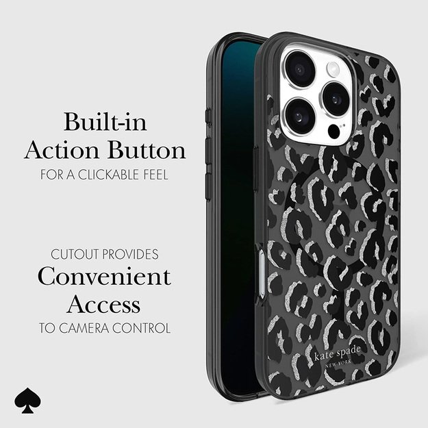 Kate Spade New York Protective MagSafe – dėklas, skirtas iPhone 16 Pro Max (City Leopard) 13