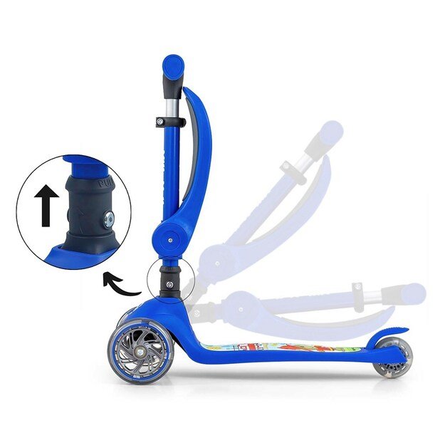 FUZZY 3-Wheel Balance Scooter with Seat for Kids blue