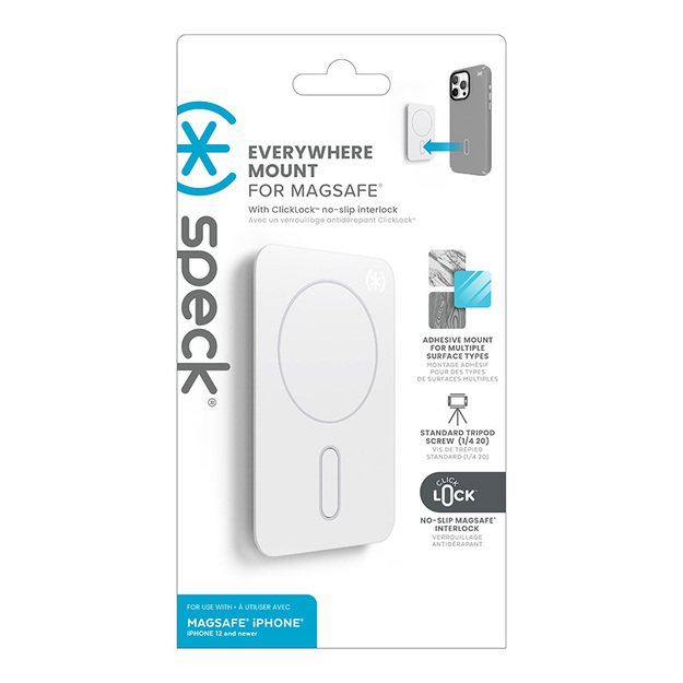 „Speck Everywhere“ laikiklis + „ClickLock“ – magnetinis „MagSafe“ laikiklis (baltas) 19