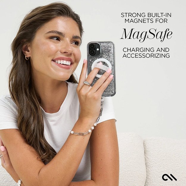 Case-Mate Waterfall MagSafe – dėklas iPhone 16 (sidabras) 29