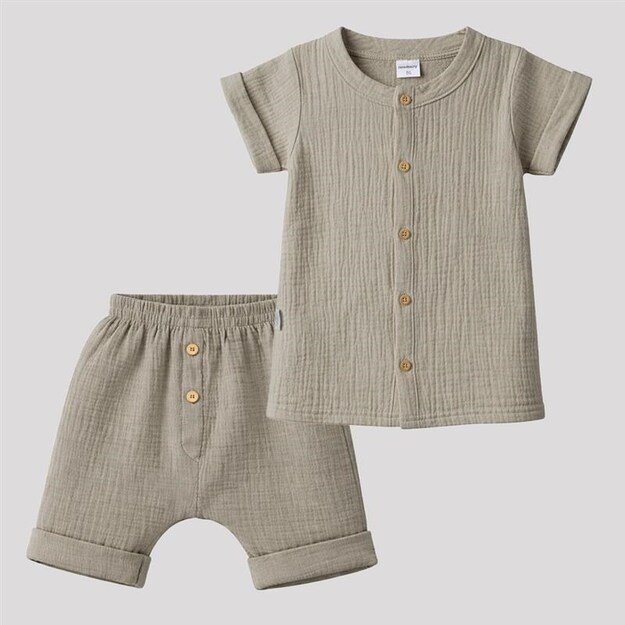 Baby Muslin Shirt with Shorts New Baby linen, 62 (3-6m)