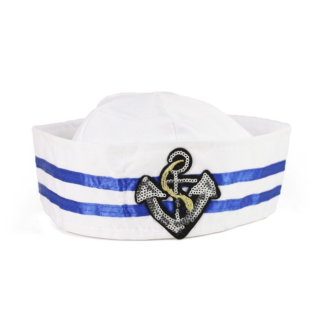 Children white sailor hat