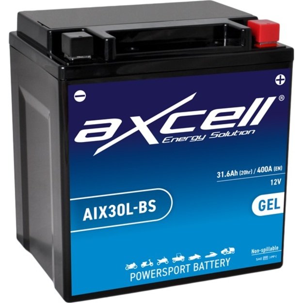 Axcell GEL 30Ah 400A -/+ 12V akumuliatorius 166x126x173mm  