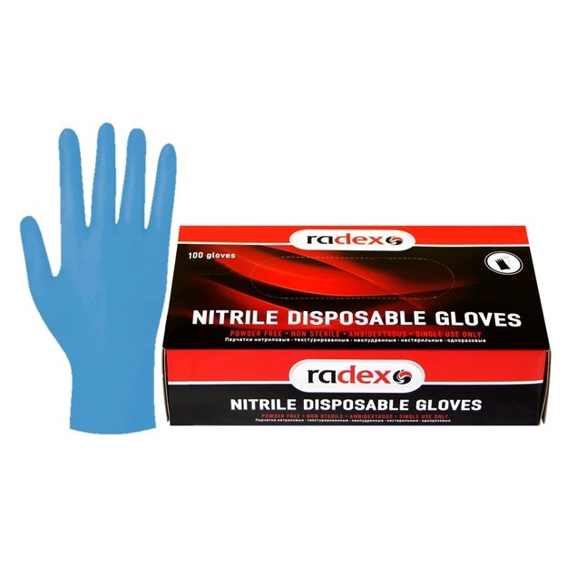 RADEX nitrilo vienkartinės pir&scaron;tinės M (100 vnt.)  