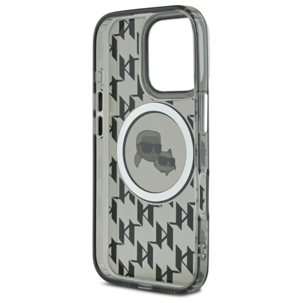 Karl Lagerfeld IML Monogram Karl & Choupette Head MagSafe - Case for iPhone 16 Pro (black)