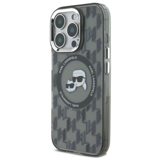 Karl Lagerfeld IML Monogram Karl & Choupette Head MagSafe - Case for iPhone 16 Pro (black)