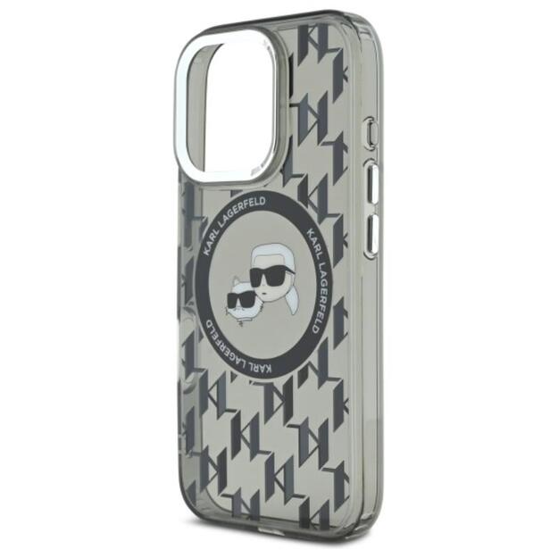 Karl Lagerfeld IML Monogram Karl & Choupette Head MagSafe - Case for iPhone 16 Pro (black)