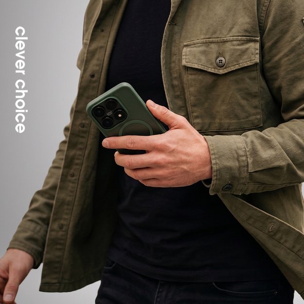 Crong Hybrid Matte Magnetic - Xiaomi 17 MagSafe Case (green)