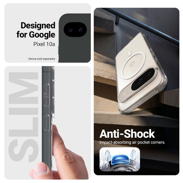 Crong Hybrid Clear Magnetic - MagSafe Case Google Pixel 10a (Clear)