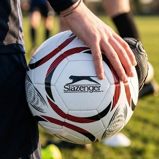 Slazenger - 32-panel training football size 5 (white/red)