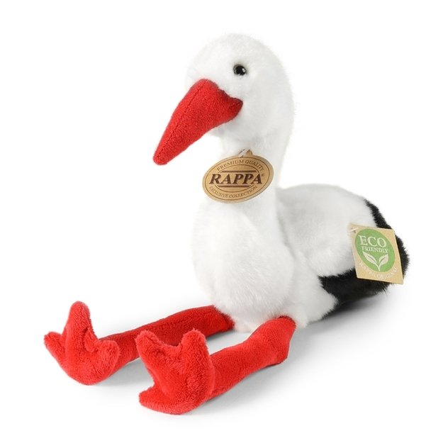 Rappa - Plush realistic stork stuffed animal 20 cm Eco-Friendly