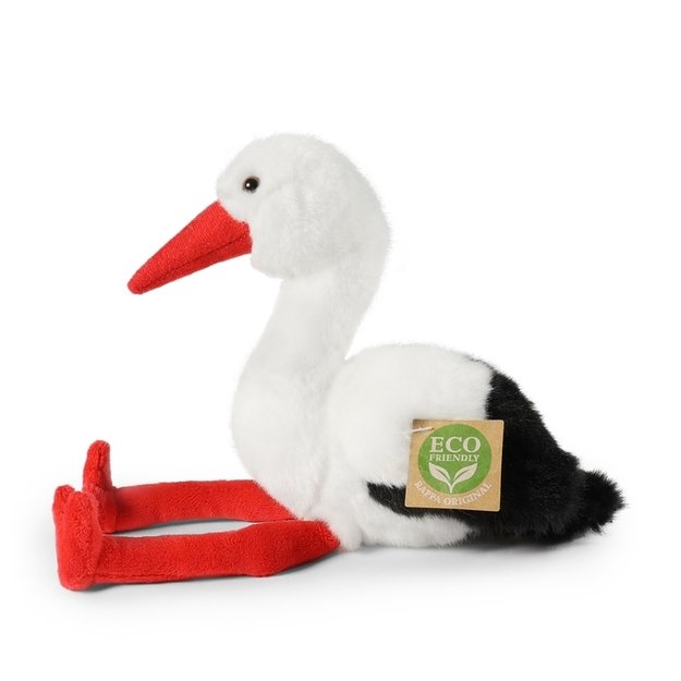 Rappa - Plush realistic stork stuffed animal 20 cm Eco-Friendly