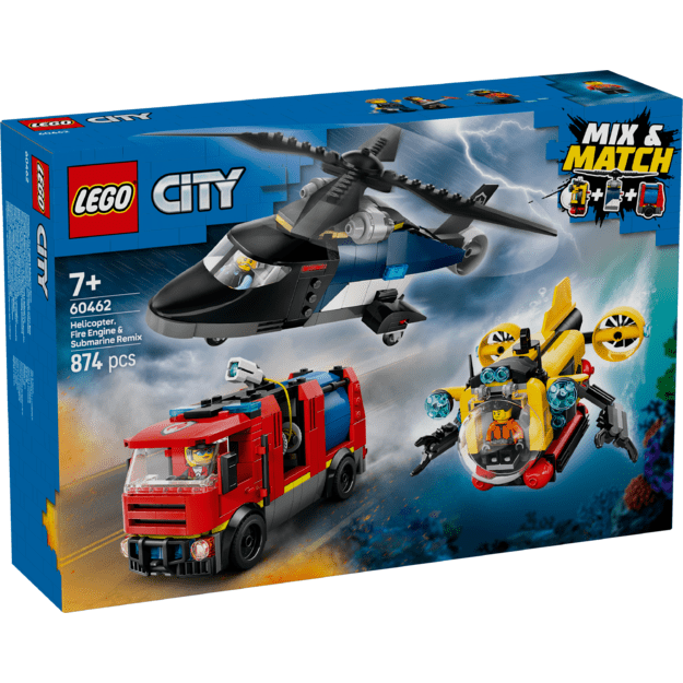 LEGO City Helicopter, Fire Engine & Submarine Remix