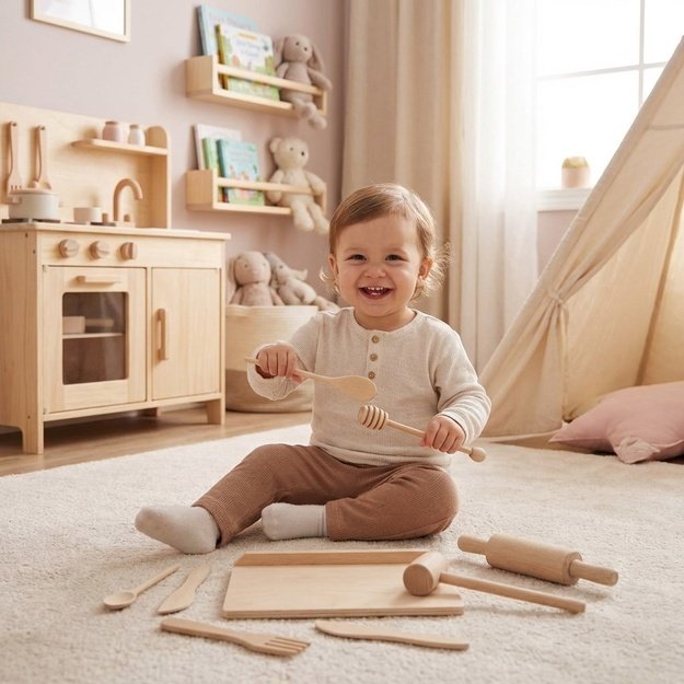 Wooden Kitchen Set for Little Chefs Baby Mix