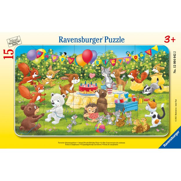 Ravensburger Frame Puzzle 15 Pieces: Animals  Birthday