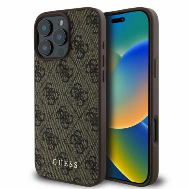 „Guess 4G Classic“ – dėklas iPhone 16 Pro (rudas) 1