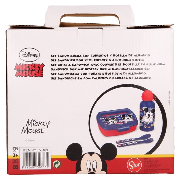 Mickey Mouse - Lunchbox rinkinys, 400ml vandens butelis, stalo įrankiai 6
