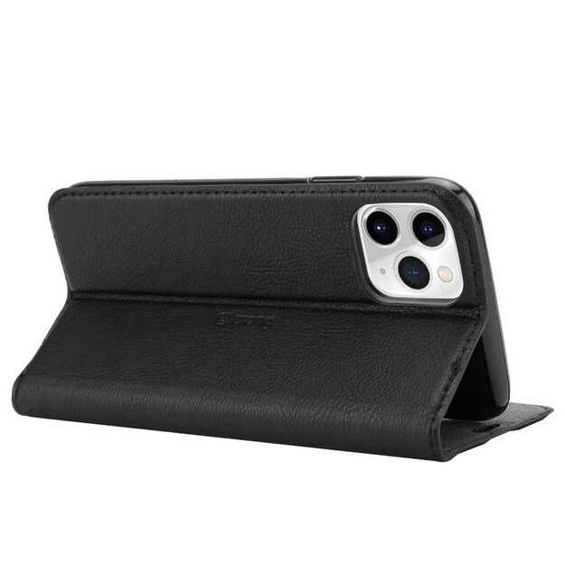 „Crong Folio Case“ – PU odinis dėklas, skirtas „iPhone 11 Pro Max“ (juodas)