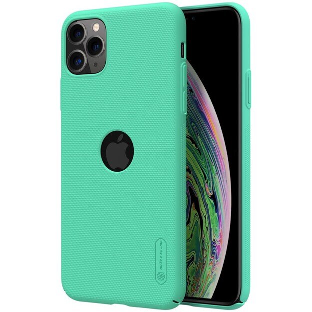 Nillkin Super Frosted Shield – Apple iPhone 11 Pro Max dėklas su logotipo išpjova (mėtos žalia)