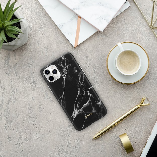 Crong Marble Case – dėklas, skirtas iPhone 11 Pro (juodas)