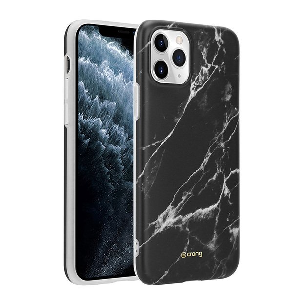 Crong Marble Case – dėklas, skirtas iPhone 11 Pro (juodas)