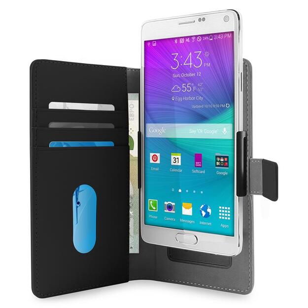 PURO Smart Wallet - Universalus dėklas su laikikliu fotografavimui su kišenėmis kortelėms ir pinigams, XXL dydis (juodas)