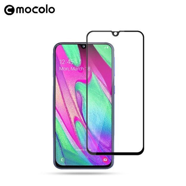 Mocolo 3D 9H Full Glue – viso ekrano apsauga, skirta Samsung Galaxy A40 (juoda) 7