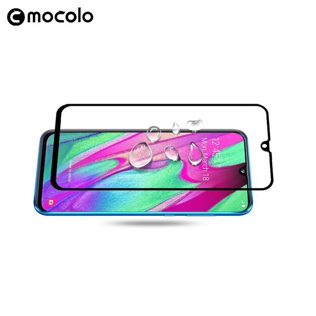 Mocolo 3D 9H Full Glue – viso ekrano apsauga, skirta Samsung Galaxy A40 (juoda) 3