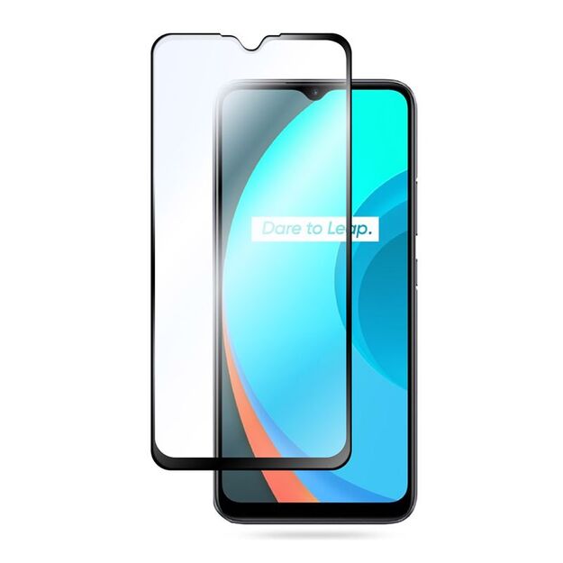 Crong 7D nano lankstus stiklas – pilnai dengianti hibridinė ekrano apsauga 9H Realme C11