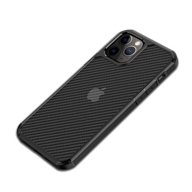 Crong Hybrid Carbon – apsauginis dėklas, skirtas iPhone SE / 8/7 (juodas)