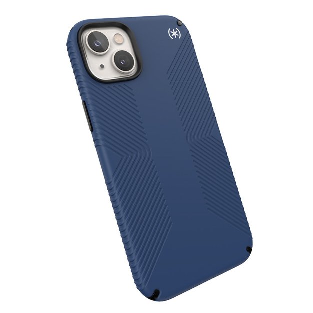 Speck Presidio2 Grip + MagSafe – iPhone 14 Plus dėklas su MICROBAN danga (Coastal Blue / Black / White)