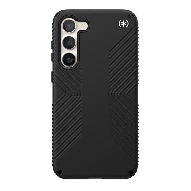 Speck Presidio2 Grip – neslystantis dėklas, skirtas Samsung Galaxy S23+ (juodas / juodas / baltas)