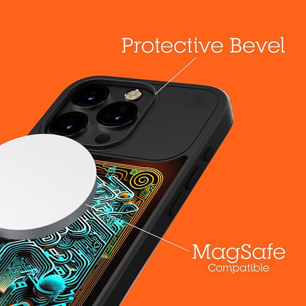 STM Reveal Warm MagSafe – dėklas, skirtas iPhone 15 Pro Max (Black Realm)