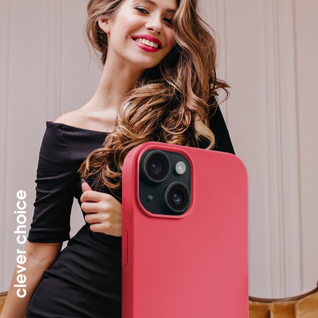 Crong Color Cover Magnetic – dėklas, skirtas iPhone 15 Plus MagSafe (rožinis)