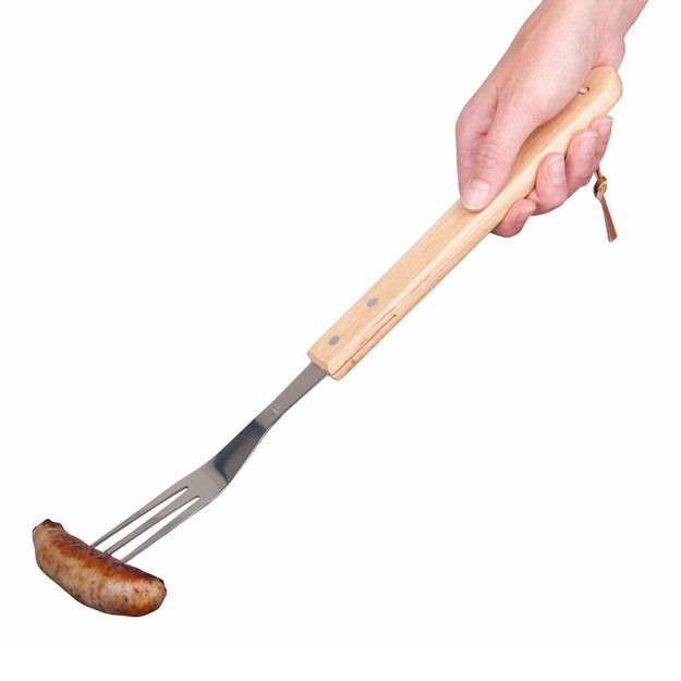 BBQ - kepimui reikalinga šakutė, ilga su medine rankena 41 cm