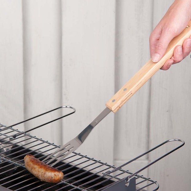 BBQ - kepimui reikalinga šakutė, ilga su medine rankena 41 cm