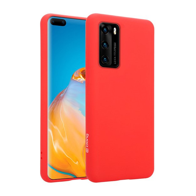 Crong Color Cover – lankstus dėklas, skirtas Huawei P40 (raudonas)