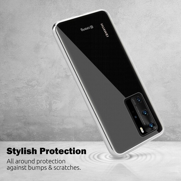 Crong Crystal Slim Cover – apsauginis dėklas, skirtas Huawei P40 (skaidrus)