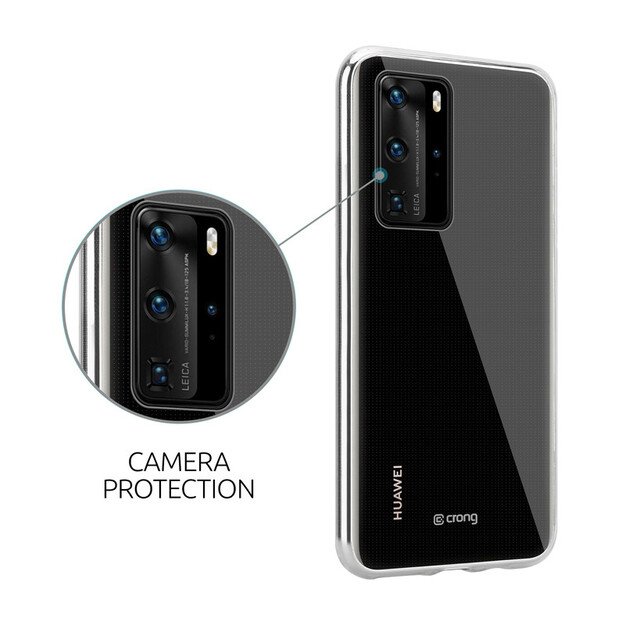 Crong Crystal Slim Cover – apsauginis dėklas, skirtas Huawei P40 (skaidrus)