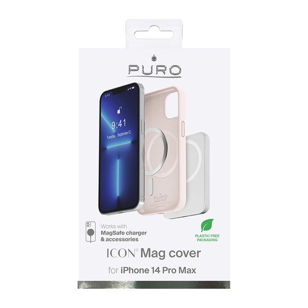 PURO ICON MAG – dėklas, skirtas iPhone 14 Pro Max MagSafe (dulkėtai rožinis)