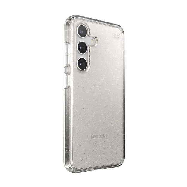 Speck Presidio Lux Glitter – dėklas, skirtas Samsung Galaxy S24 (Clear / Gold Glitter)