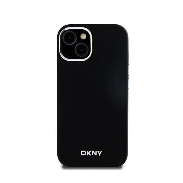 DKNY skysto silikono mažas metalinis logotipas MagSafe – dėklas, skirtas iPhone 15 Plus / 14 Plus (juodas)