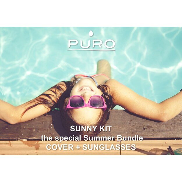 PURO Sunny Kit – dėklo rinkinys, skirtas iPhone SE (2022/2020) / 8/7 + sulankstomi akiniai nuo saulės (raudoni)