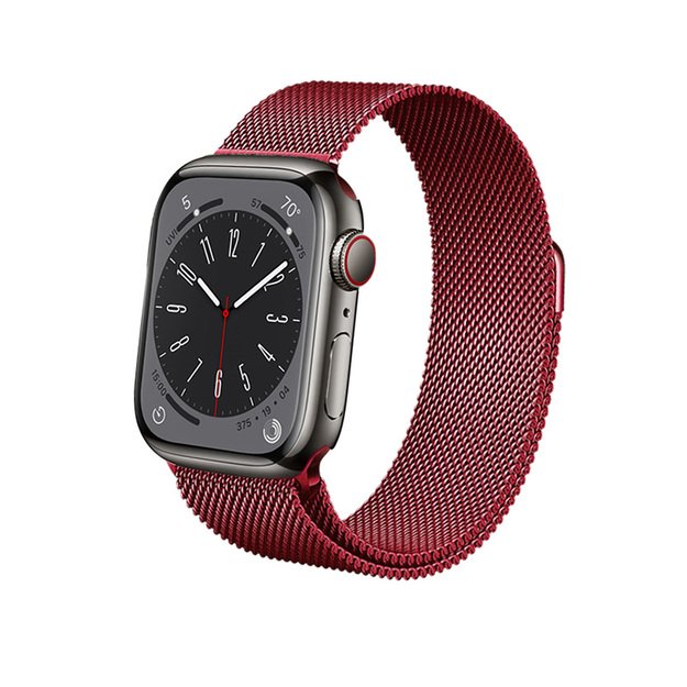 Crong Milano Steel, skirtas Apple Watch 38/40/41mm (Crimson Red)