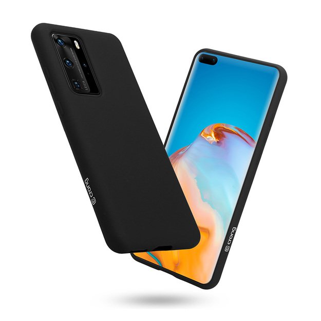 Crong Color Cover – lankstus dėklas, skirtas Huawei P40 Pro (juodas)